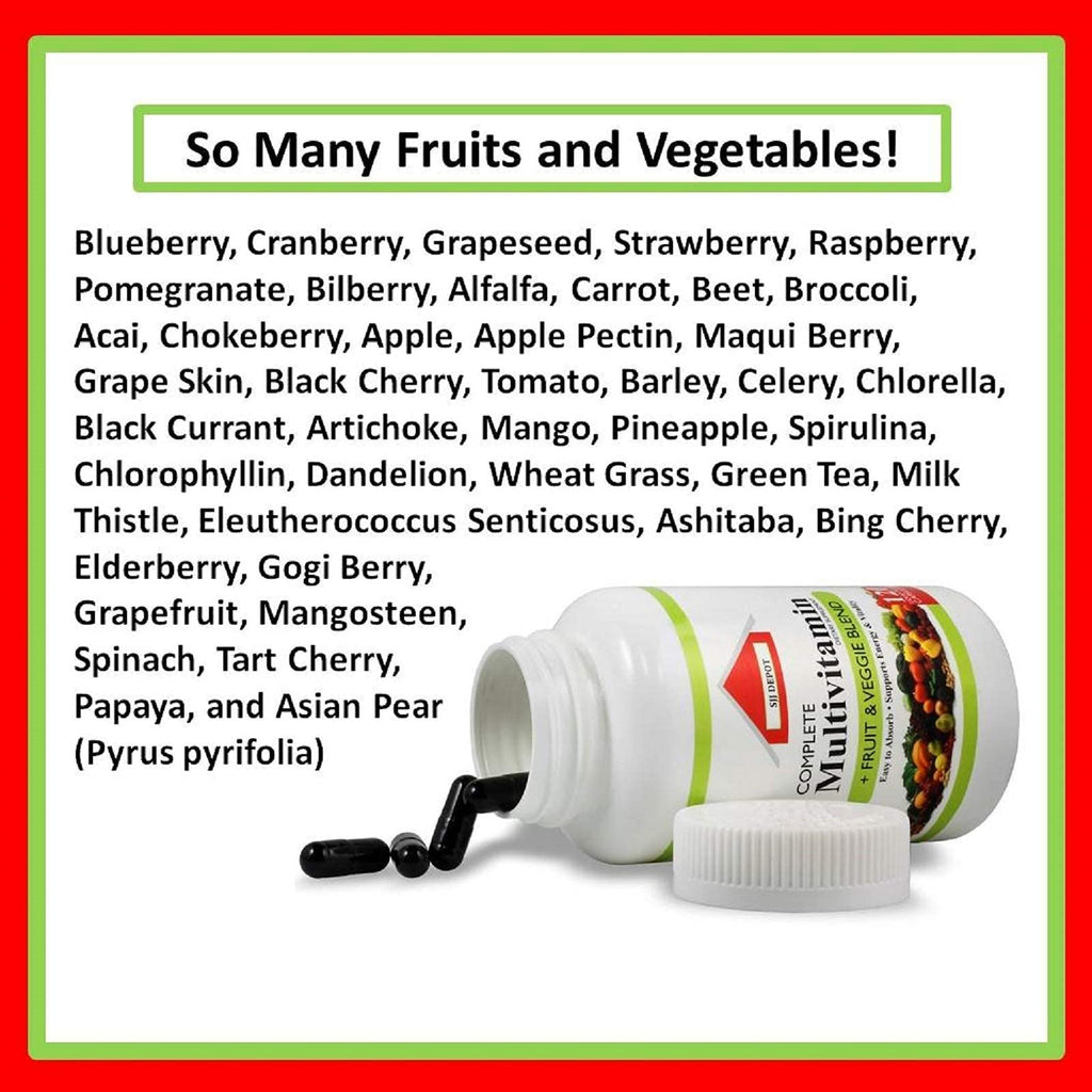 SJJ DEPOT Multivitamin with Fruit and Vegetable - 120 Capsules - image 3