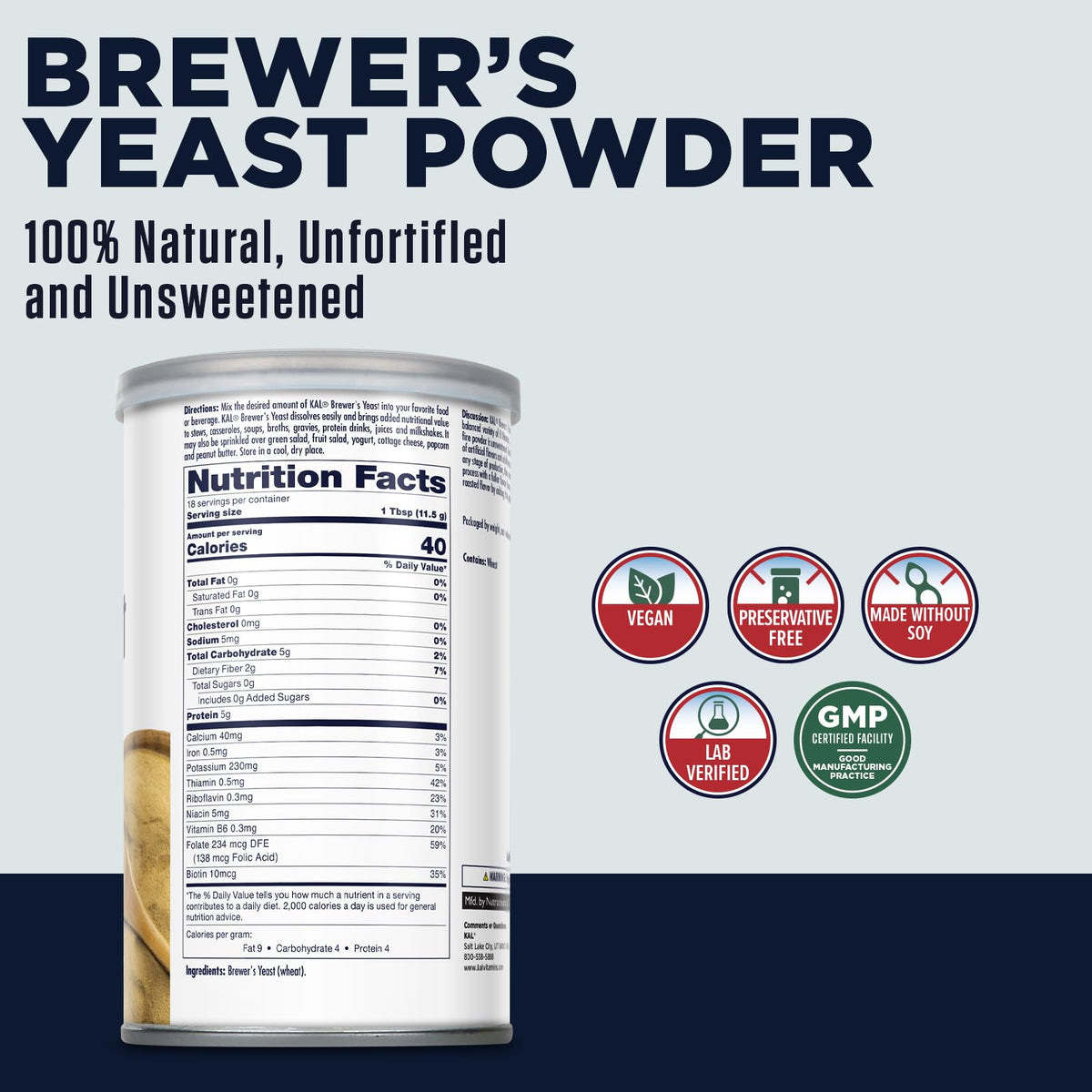 KAL Brewers Yeast Powder Unfortified - 7.4 oz - image 2