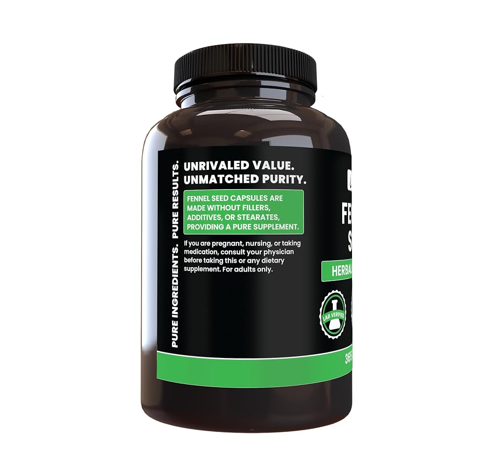 PURE ORIGINAL INGREDIENTS Fennel Seed - 365 Capsules - image 3
