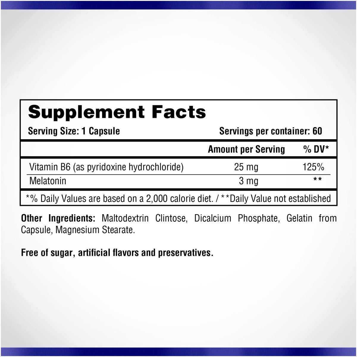 Natural Systems Melatonin 3 mg + Vitamin B6 Sleep Support - 60 Capsules - image 2