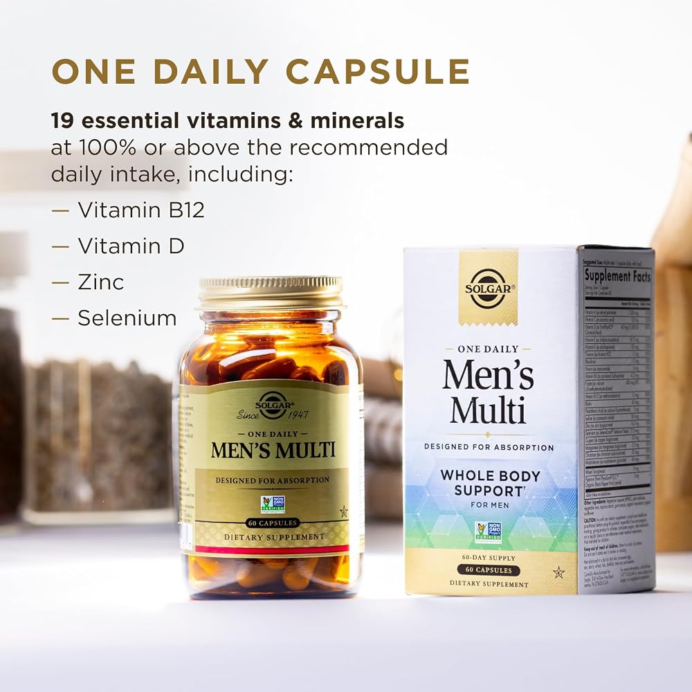 Solgar One Daily Men's Multi Multivitamin - 60 Vegetarian Capsules - image 3