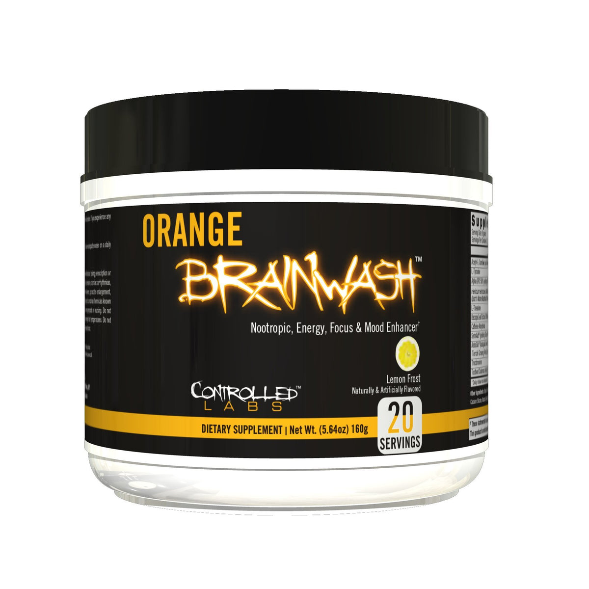 CONTROLLED LABS Orange Brainwash Powder Brain Nootropic - 20 Servings
