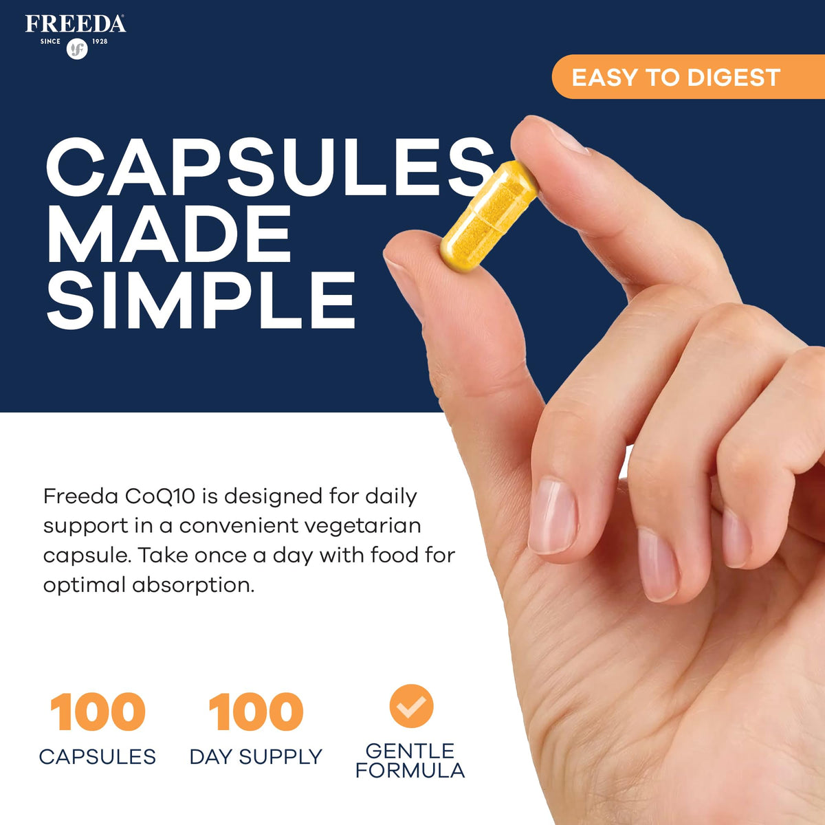 FREEDA CoQ10 100mg Vegetarian Capsules for Heart Health - 100 Count - image 3