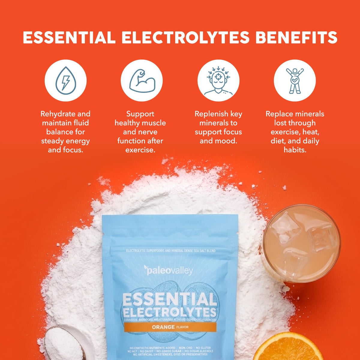 Paleovalley Essential Electrolytes Powder - Full Spectrum Lemon Lime
