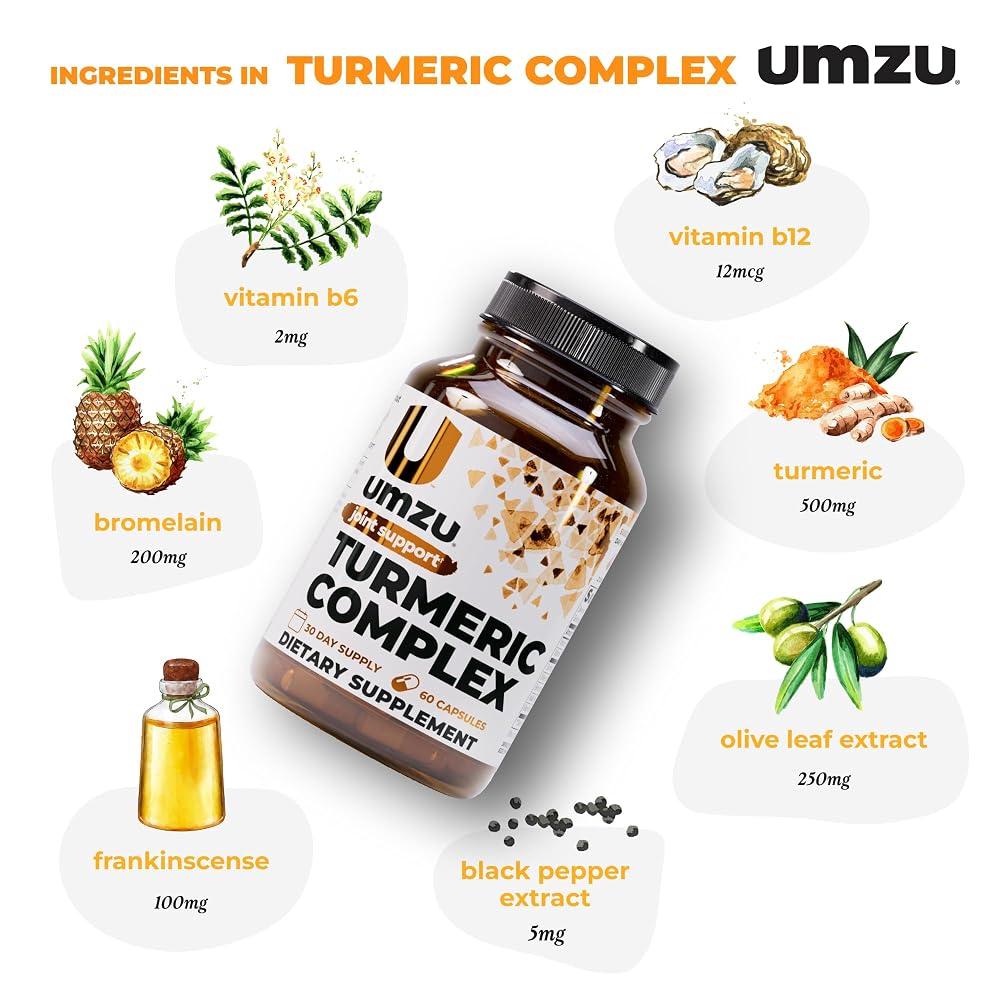UMZU Turmeric Curcumin Supplement Joint Support - 30 Day Supply - image 3