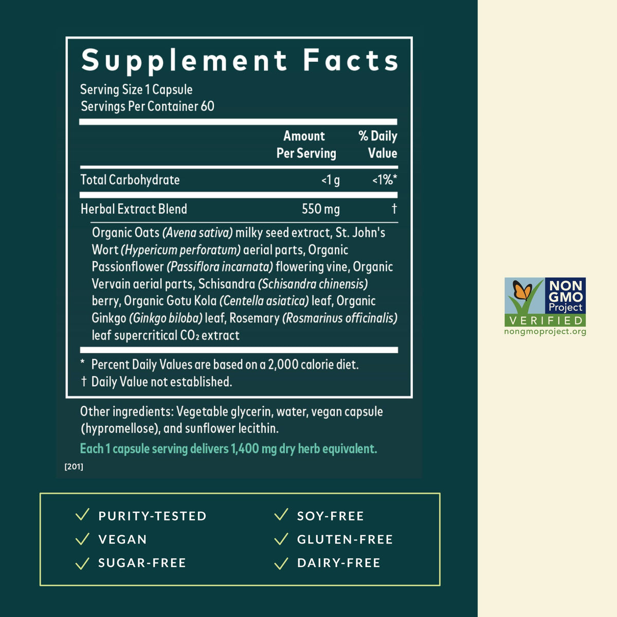 Gaia Herbs Steady Mind Herbal Supplement - 60 Vegan Capsules - image 3