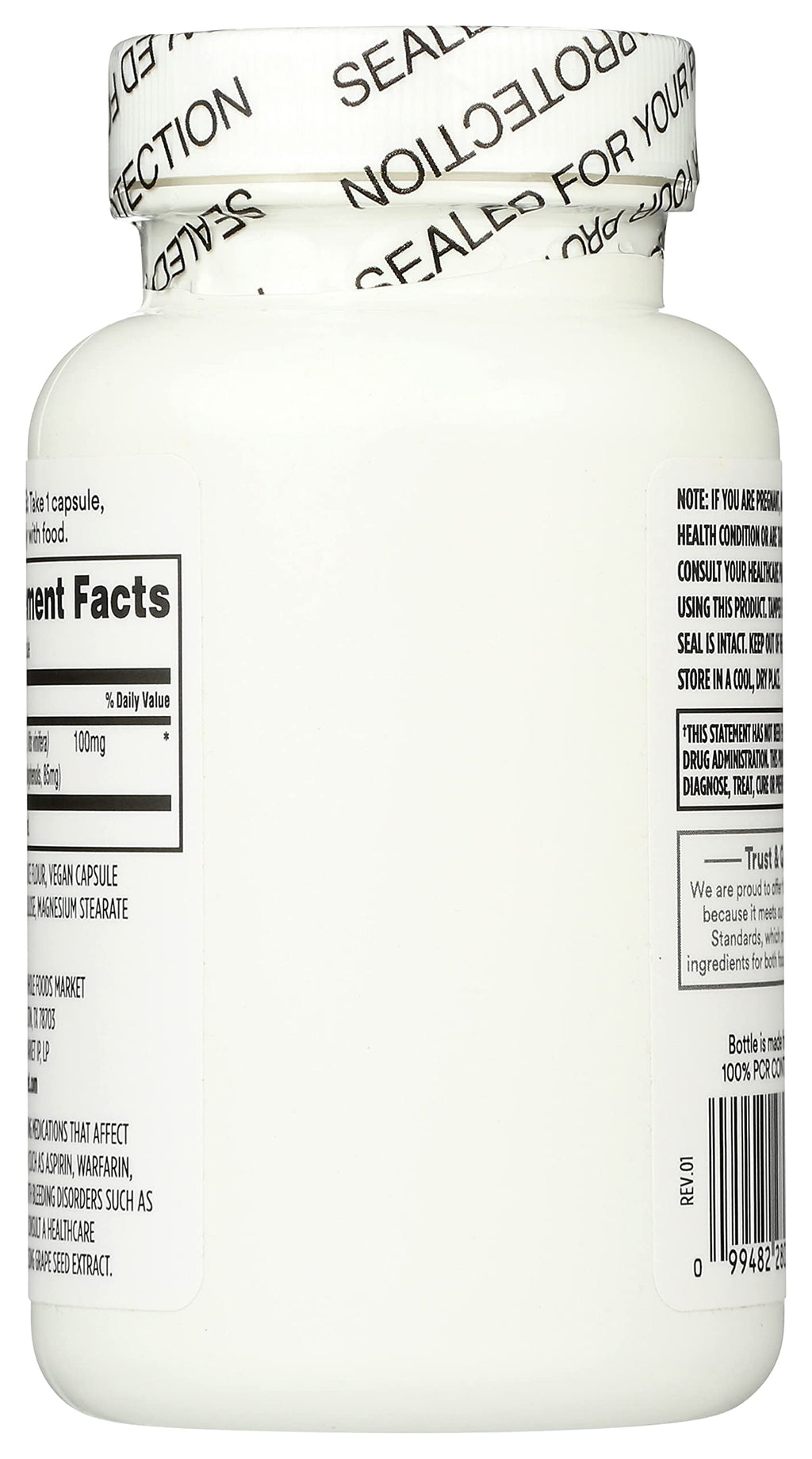 Whole Foods Market Grapeseed Extract 100mg - 120 Capsules - image 3