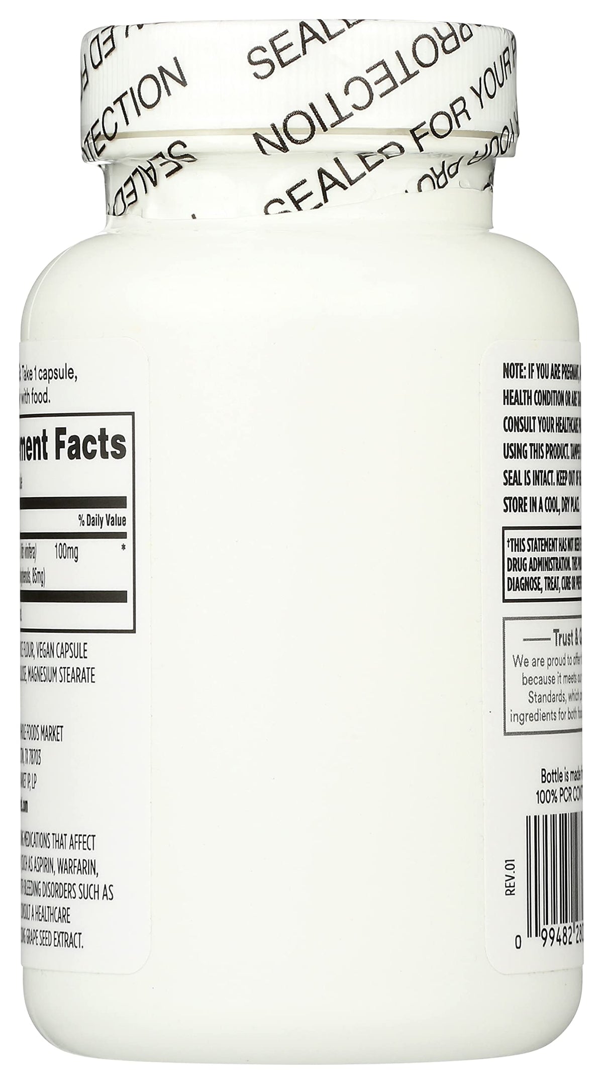 Whole Foods Market Grapeseed Extract 100mg - 120 Capsules - image 3