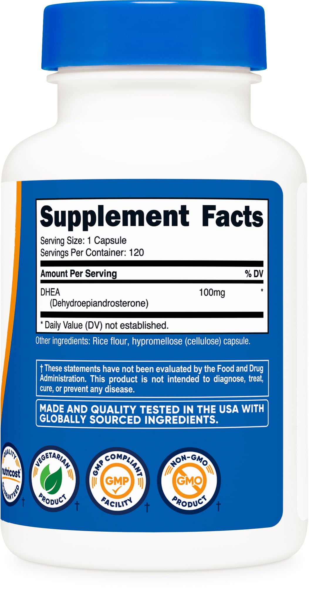 Nutricost DHEA 100mg Capsules - Gluten Free