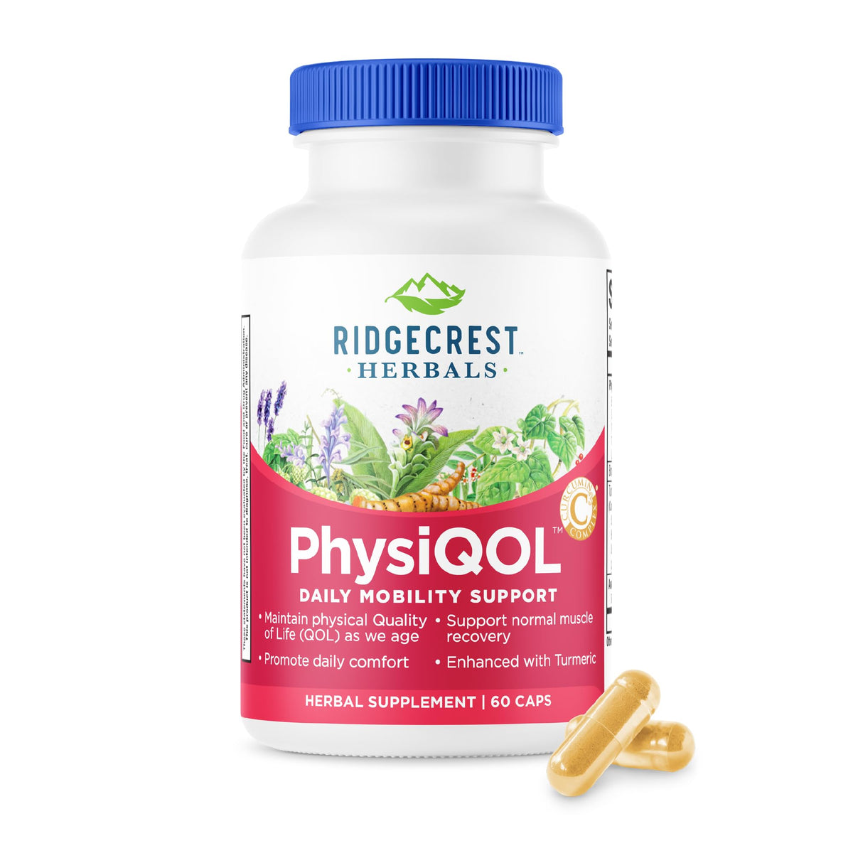 RidgeCrest Herbals PhysiQOL Turmeric Boswellia Joint Comfort - 60 Capsules