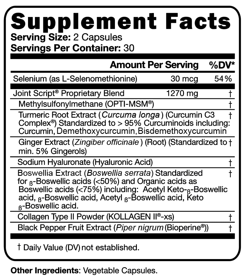 Script Essentials Joint Script Joint Comfort Formula - 60 Capsules - image 4