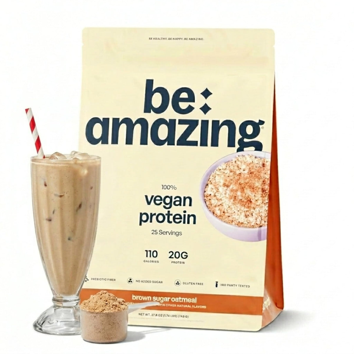 BE AMAZING Vegan Protein Powder Brown Sugar Oatmeal - 25 Servings
