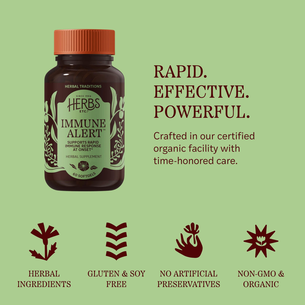 Herbs Etc. Immune Alert Softgels, Organic & Gluten-Free - 60 Softgels - image 6