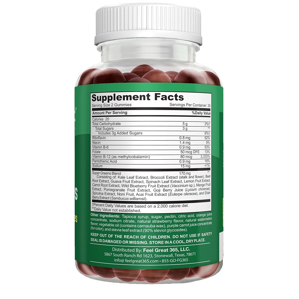 The Feel Great Vitamin Company Super Green Gummies for Teens - 60 Gummies - image 8