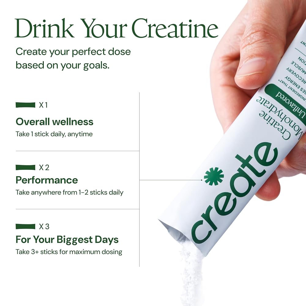 Create Creatine Monohydrate Powder Unflavored - 30 Packs - image 7