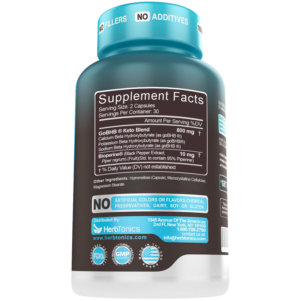 Herbtonics Keto BHB+ Ketone Pills for Weight Management - 60 Capsules - image 9
