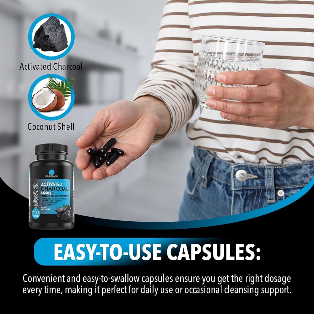 Dr. Robaina Activated Charcoal Capsules 1200 mg