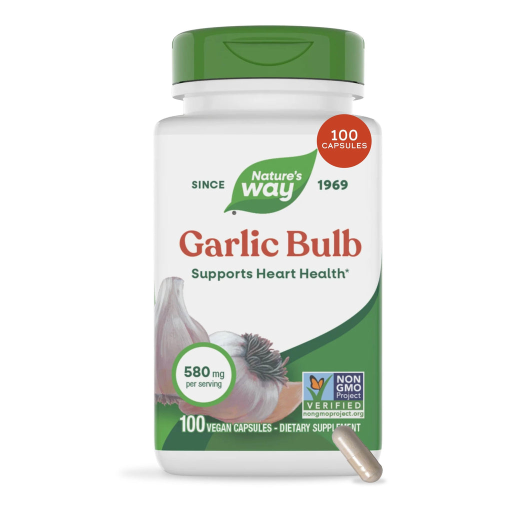 Nature's Way Garlic Bulb Capsules for Heart Health - 100 Capsules