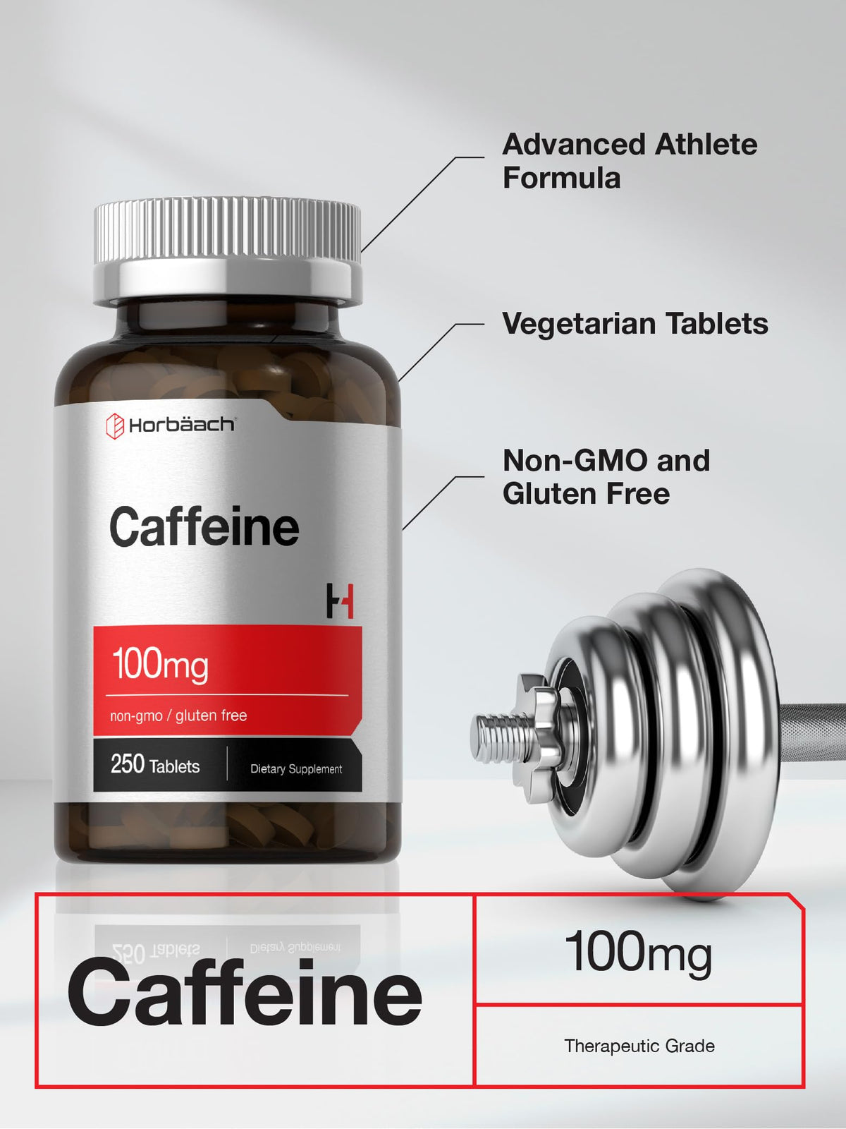 Horbäach Caffeine Pills 100mg - 250 Tablets - image 4