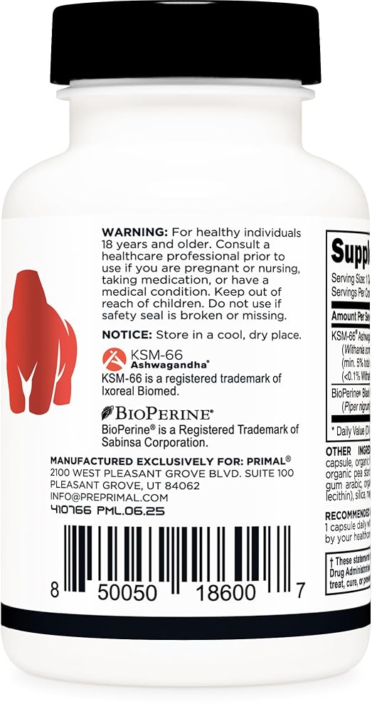 Primal KSM-66 Ashwagandha Complex 600mg - 60 Capsules - image 3
