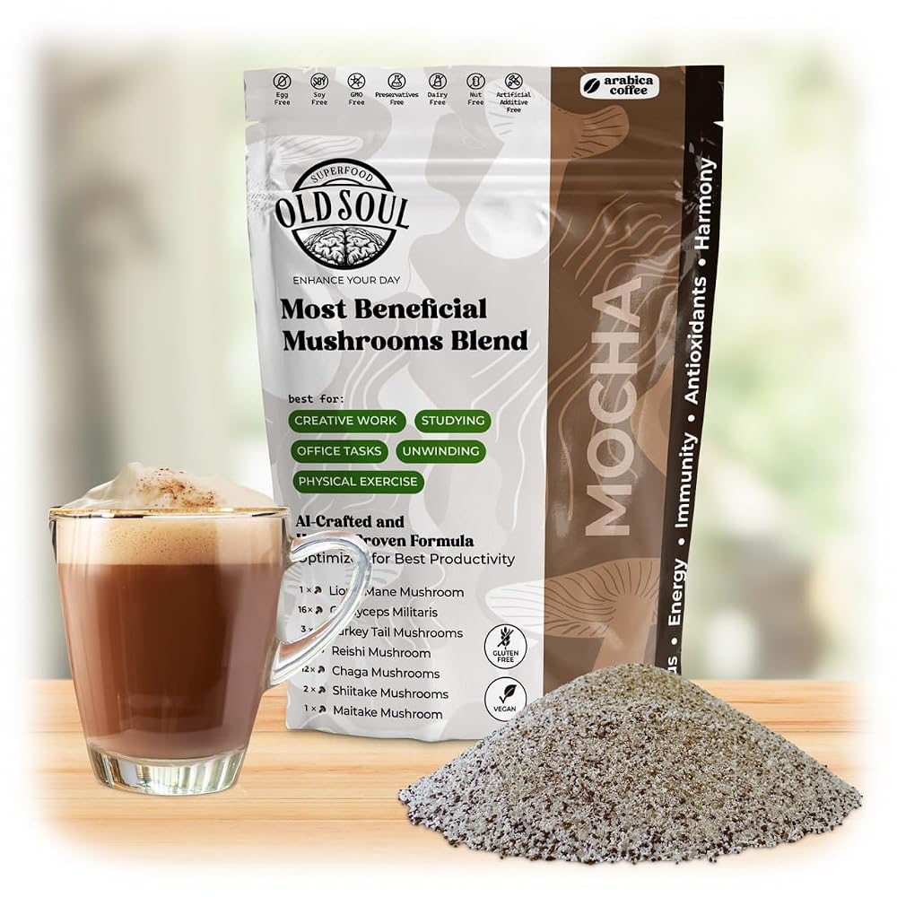 MIXES OLDSOUL OldSoul Superfood Mushrooms Black Coffee Blend - 14 oz