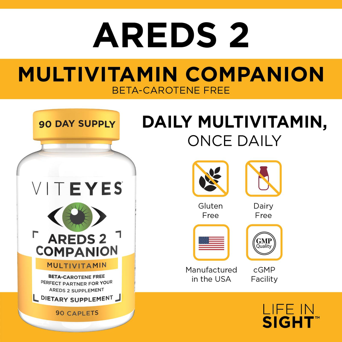 Viteyes Classic AREDS 2 Companion Multivitamin - 90 Caplets - image 5