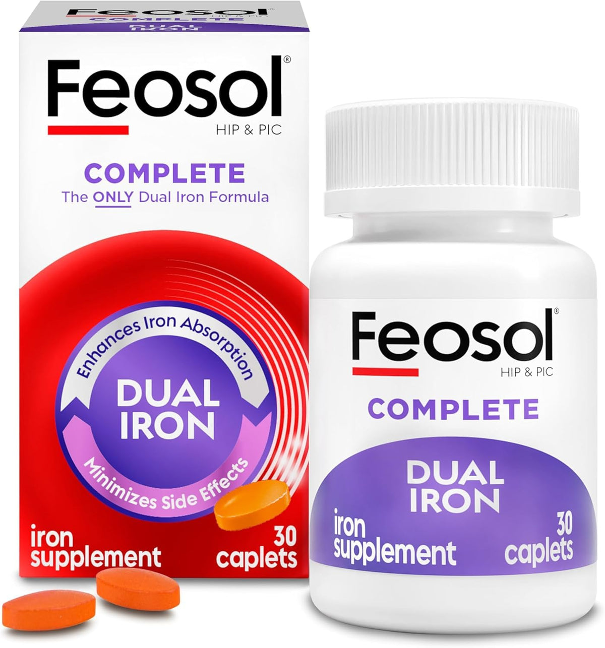 Feosol Complete with Bifera Iron - 90 Caplets (3 Pack)