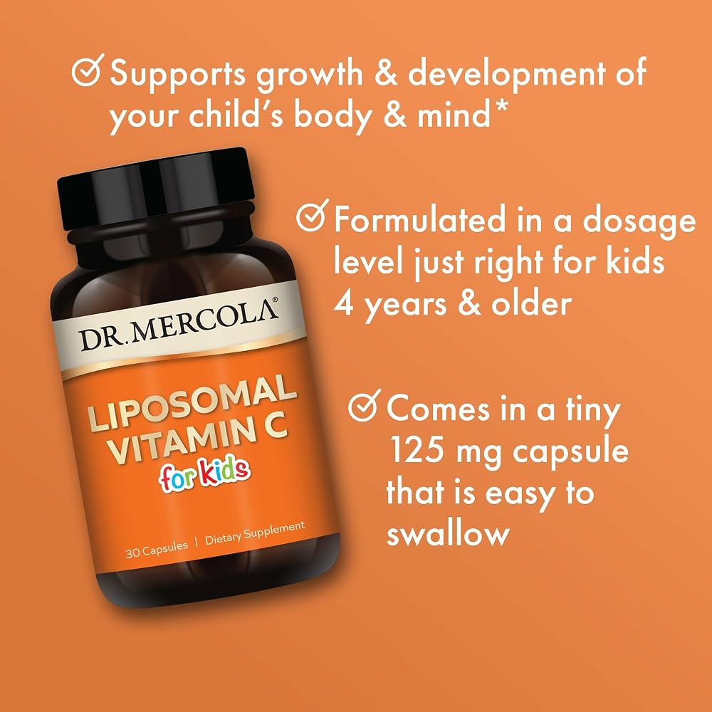 Dr. Mercola Liposomal Vitamin C for Kids 125 mg - 30 Capsules - image 4