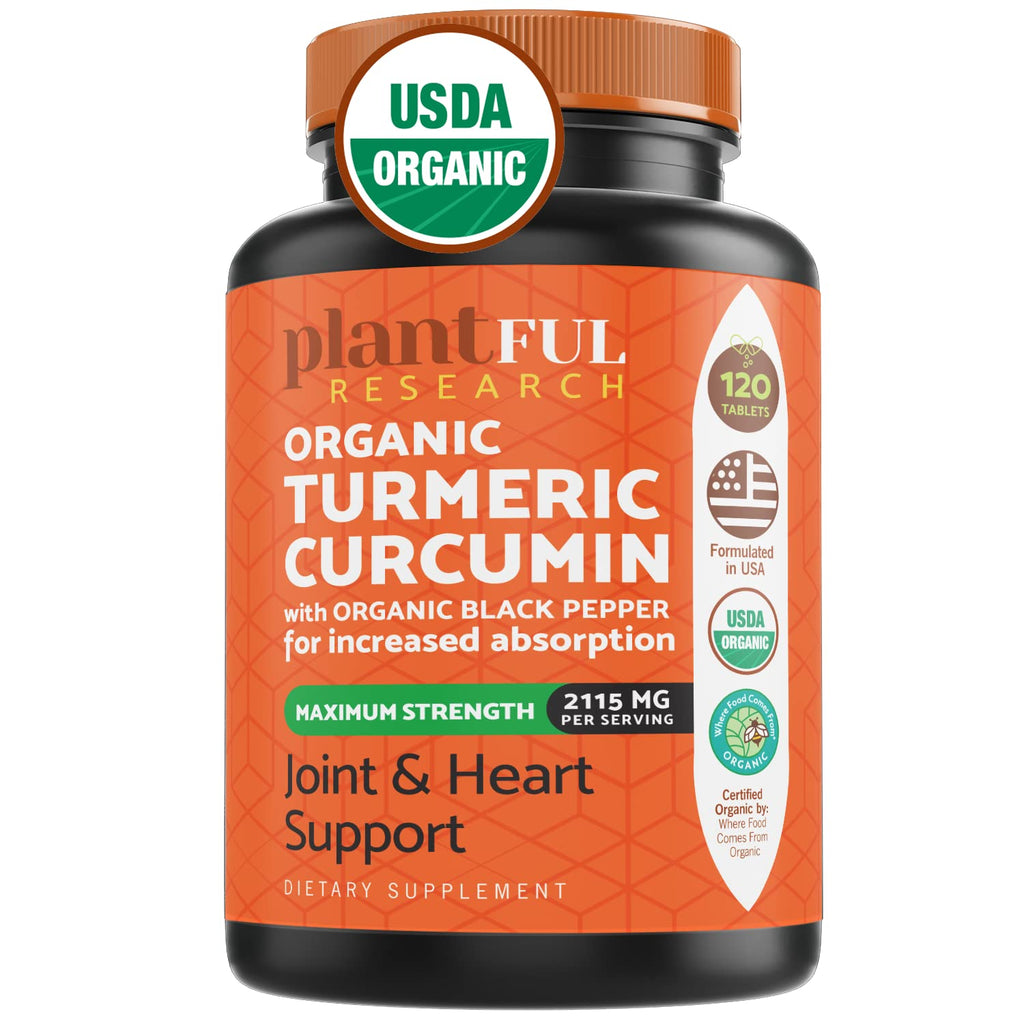 PLANTFUL RESEARCH Organic Turmeric Curcumin 2115mg - 120 Tablets