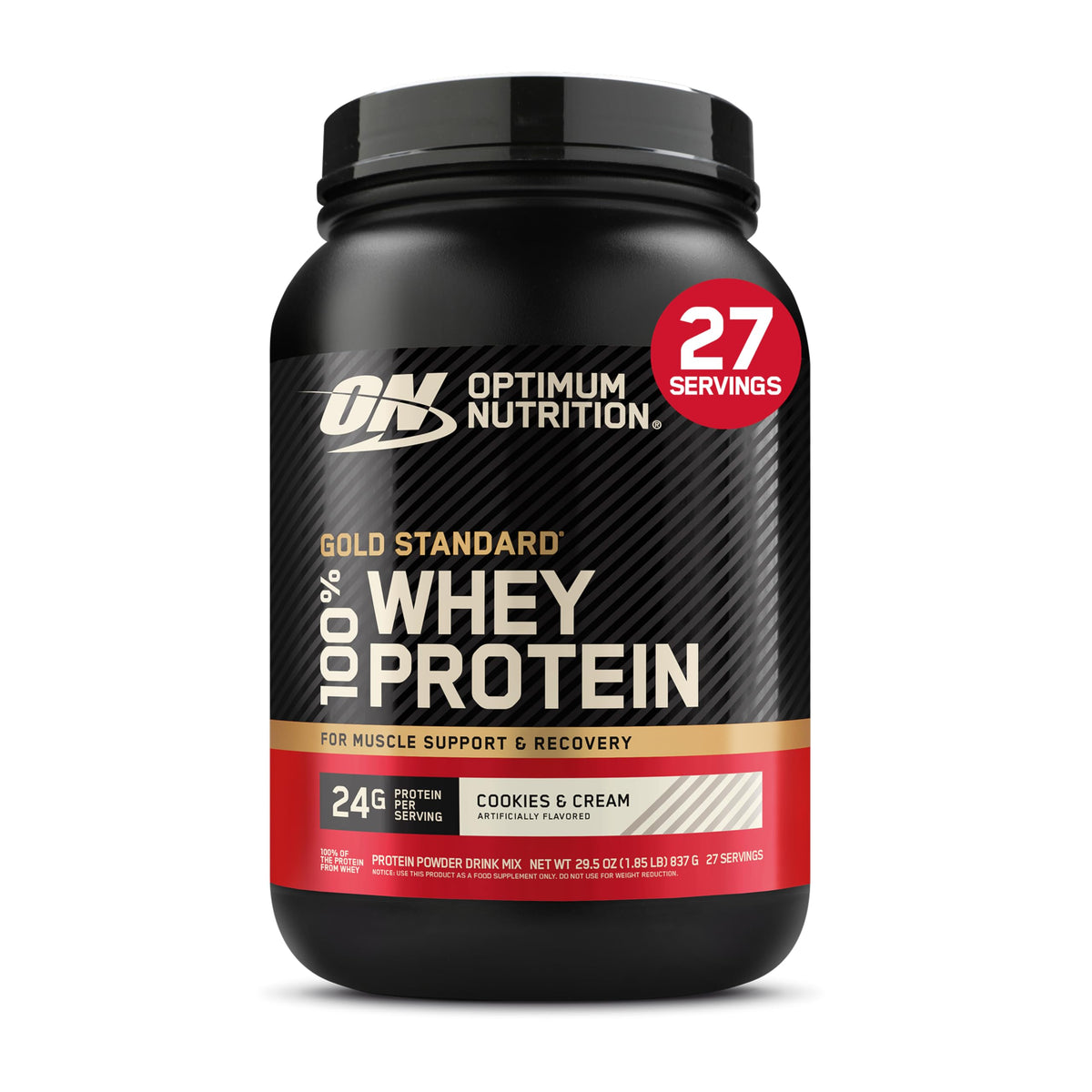 Optimum Nutrition Gold Standard 100% Whey Protein Powder, Cookies & Cream