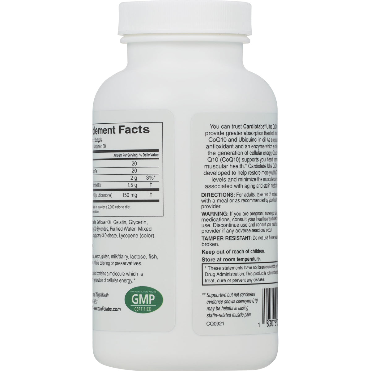 CardioTabs Ultra CoQ10 Ubiquinone Supplement - 120 Softgels - image 3