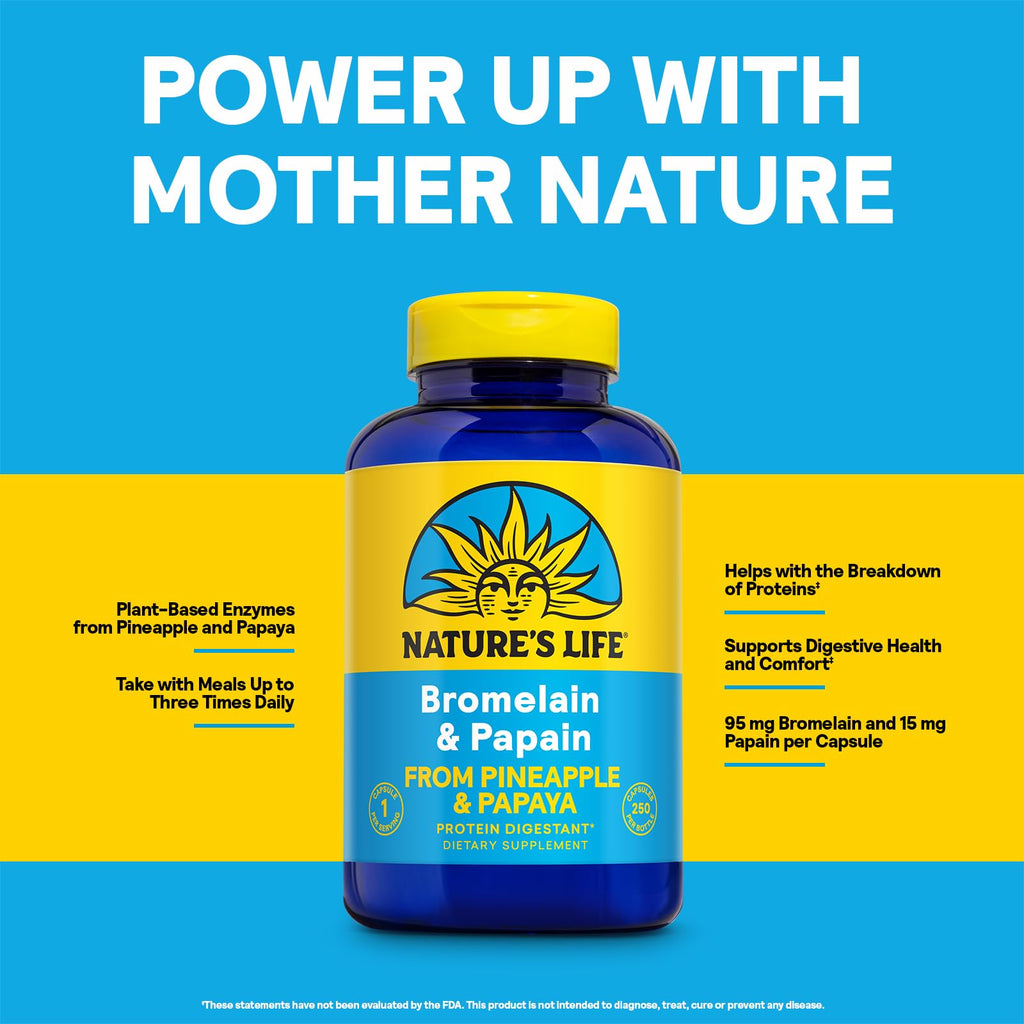 Nature's Life Bromelain & Papain from Pineapple and Papaya