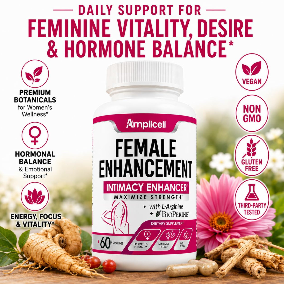 AMPLICELL Hormone Balance for Women and Men - Intimacy & Mood Support