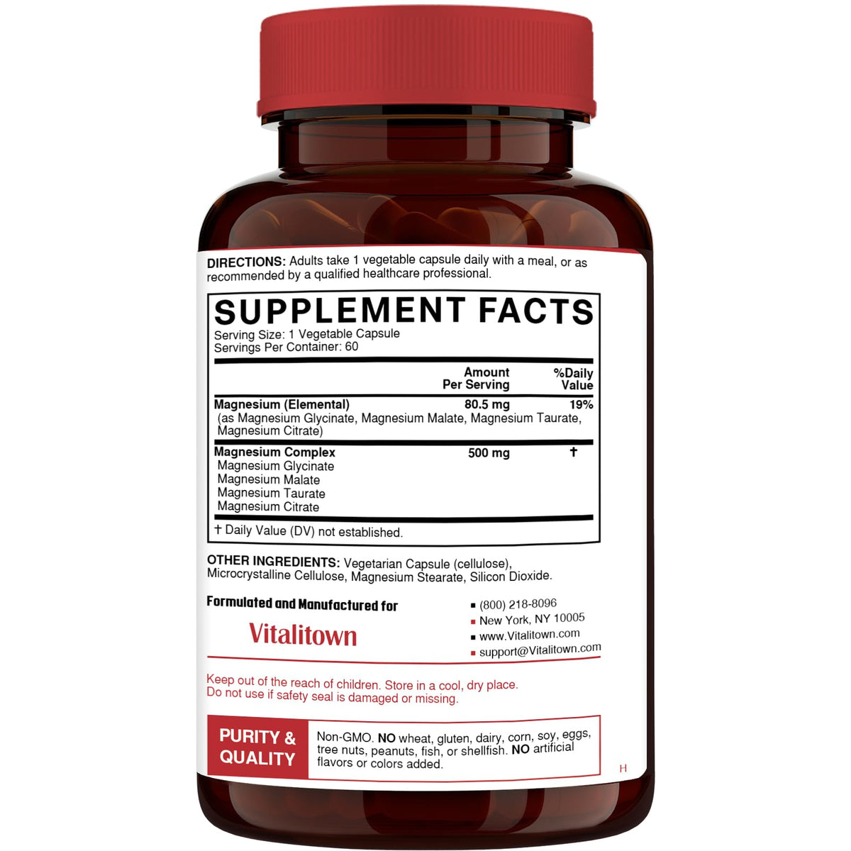 Vitalitown Magnesium Complex 500mg - 60 Capsules - image 5