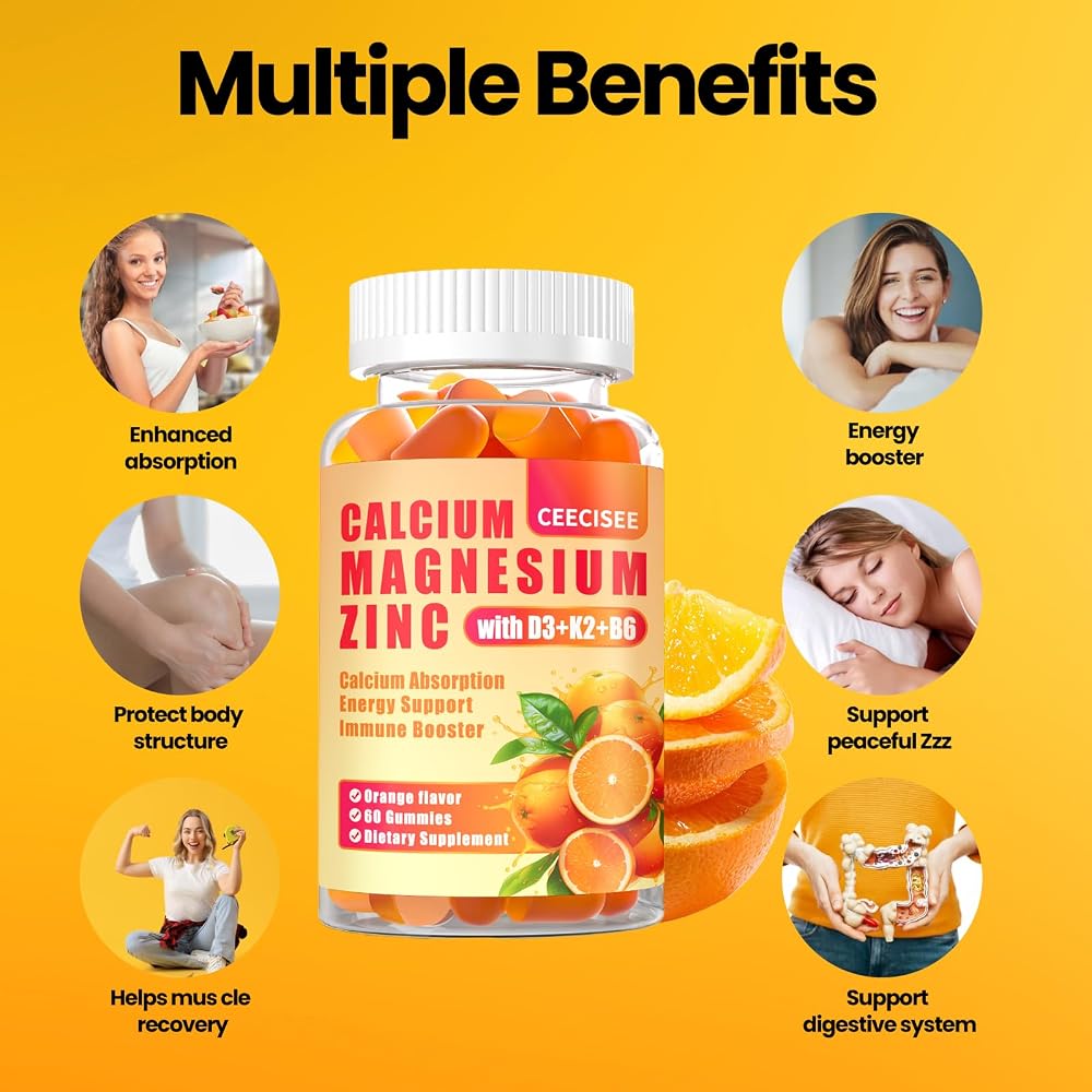Ceecisee Calcium Magnesium Zinc Gummies 1000mg - 120 Count - image 4