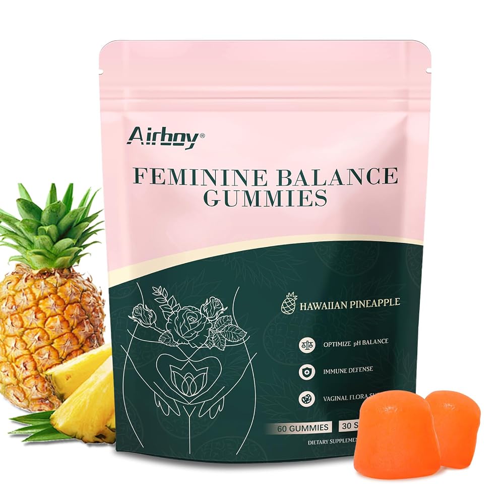 Airboy Vaginal Probiotic Gummies for Women, Pineapple - 60 Gummies