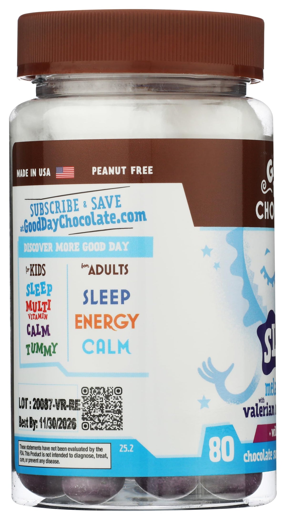 Good Day Chocolate Valerian Root Sleep Aid for Kids - 80 Pieces - image 4