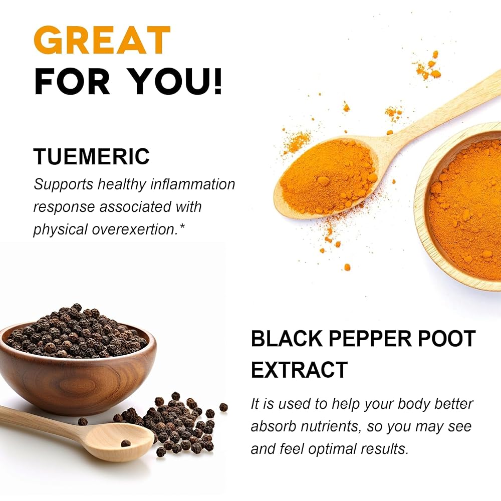 Kavguine Turmeric Curcumin with Black Pepper Joint Support - 60 Capsules - image 3