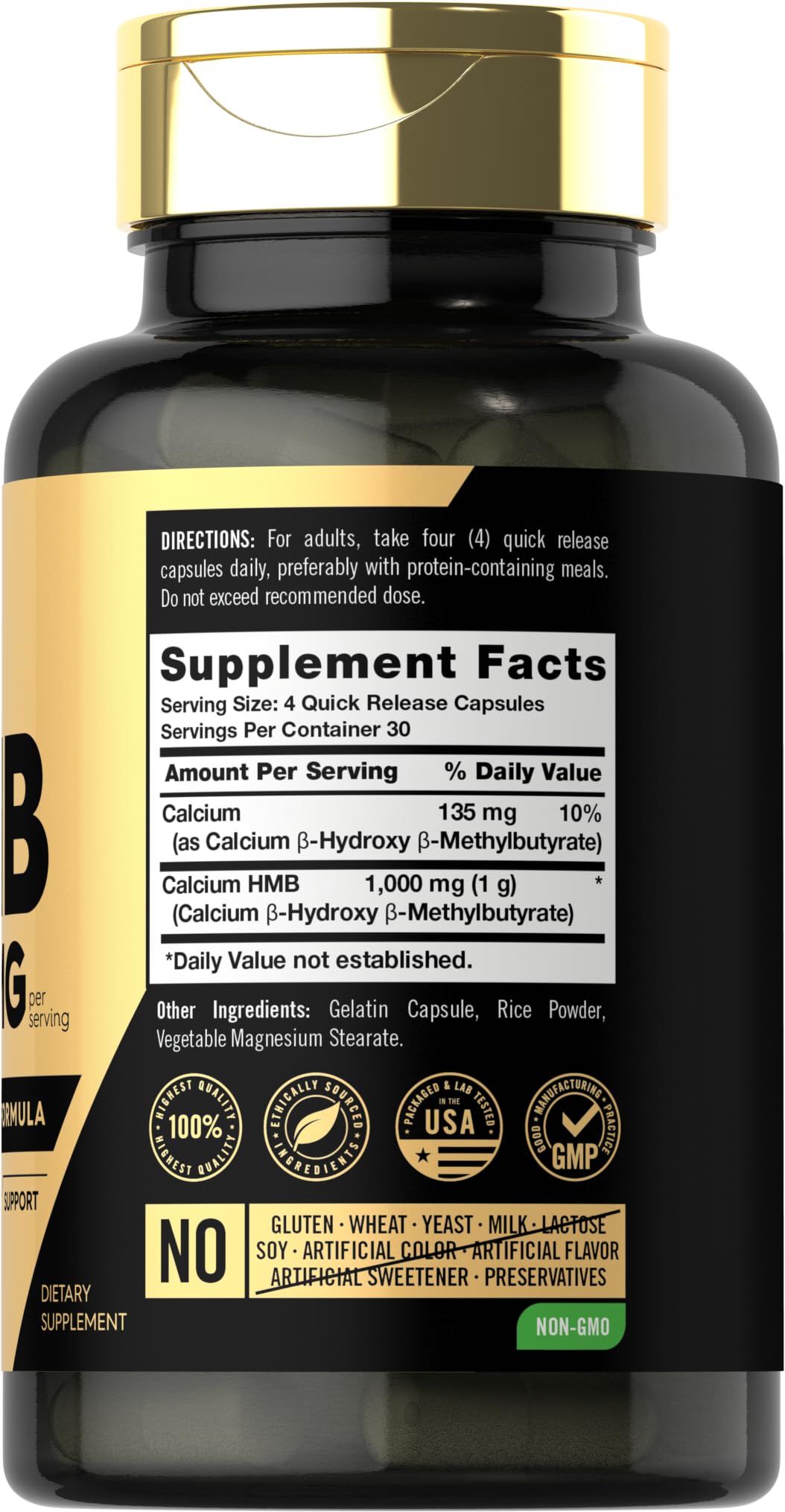 Carlyle HMB Supplement for Men & Women 1000 mg - 120 Capsules - image 2