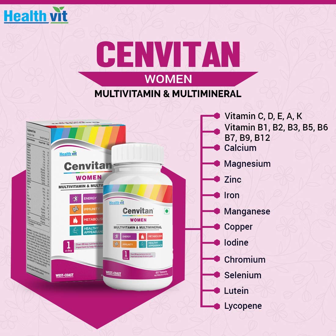 Dharma Healthvit Cenvitan Women Multivitamin with 26 Nutrients - 60 Tablets - image 4