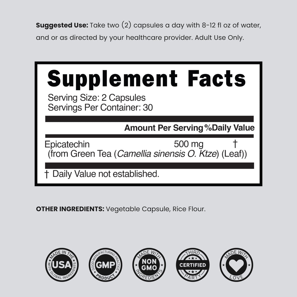 Dorado Nutrition Epicatechin Extract 500mg - 60 Capsules - image 6