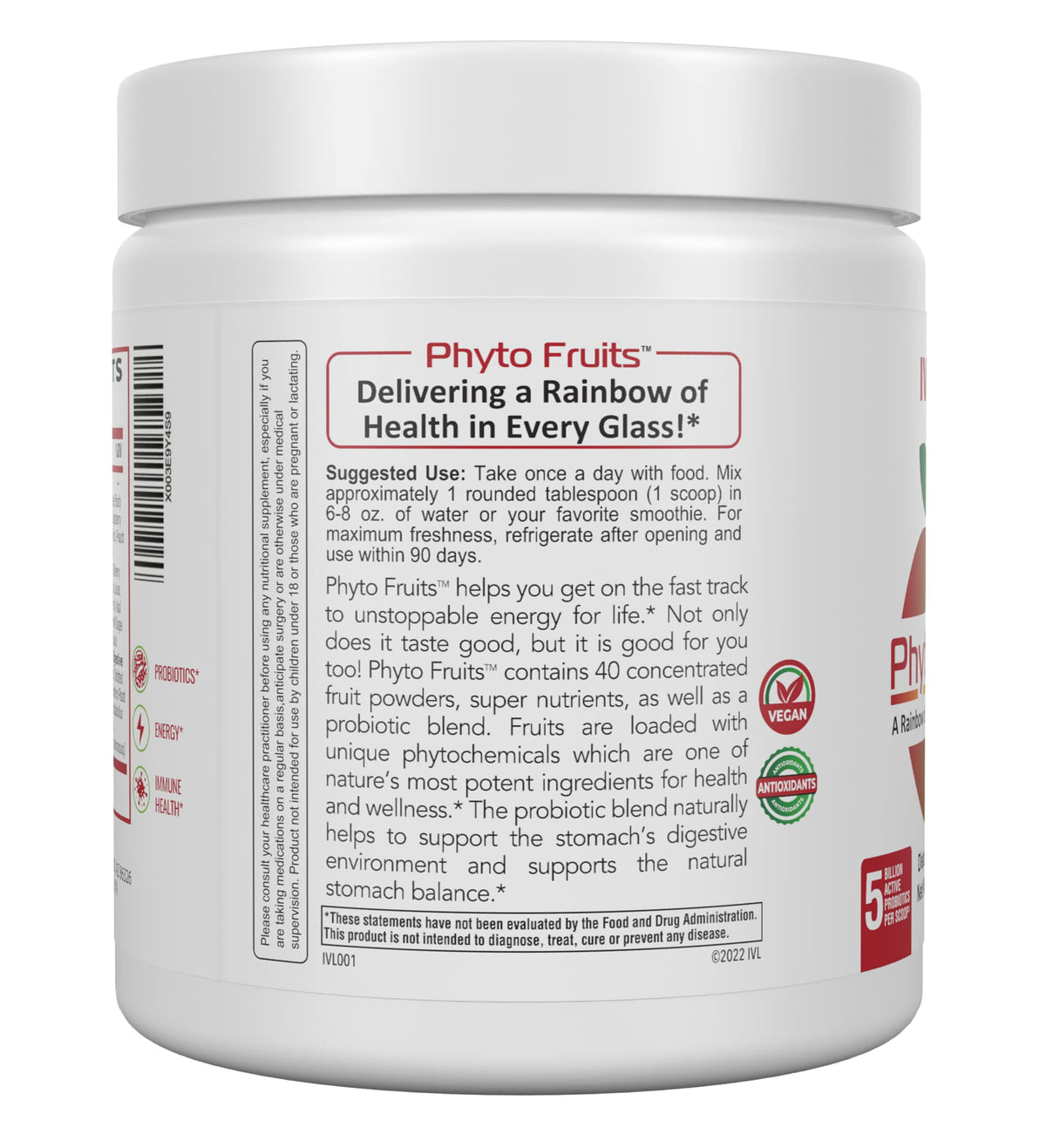 IVL Phyto Fruits Superfood Powder Energy Support - 30 Servings - image 3
