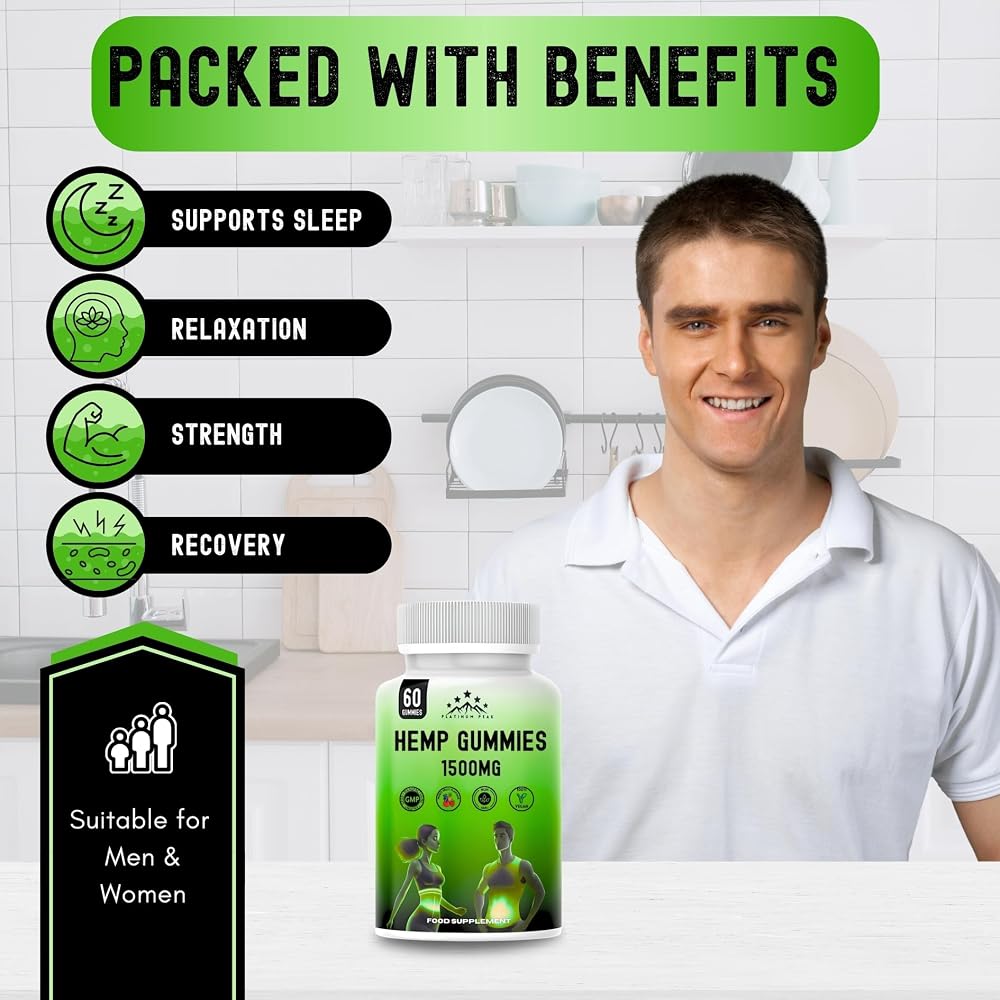 platinumpeak Platinum Peak Hemp Gummies 1500mg for Sleep - 60 Gummies - image 4