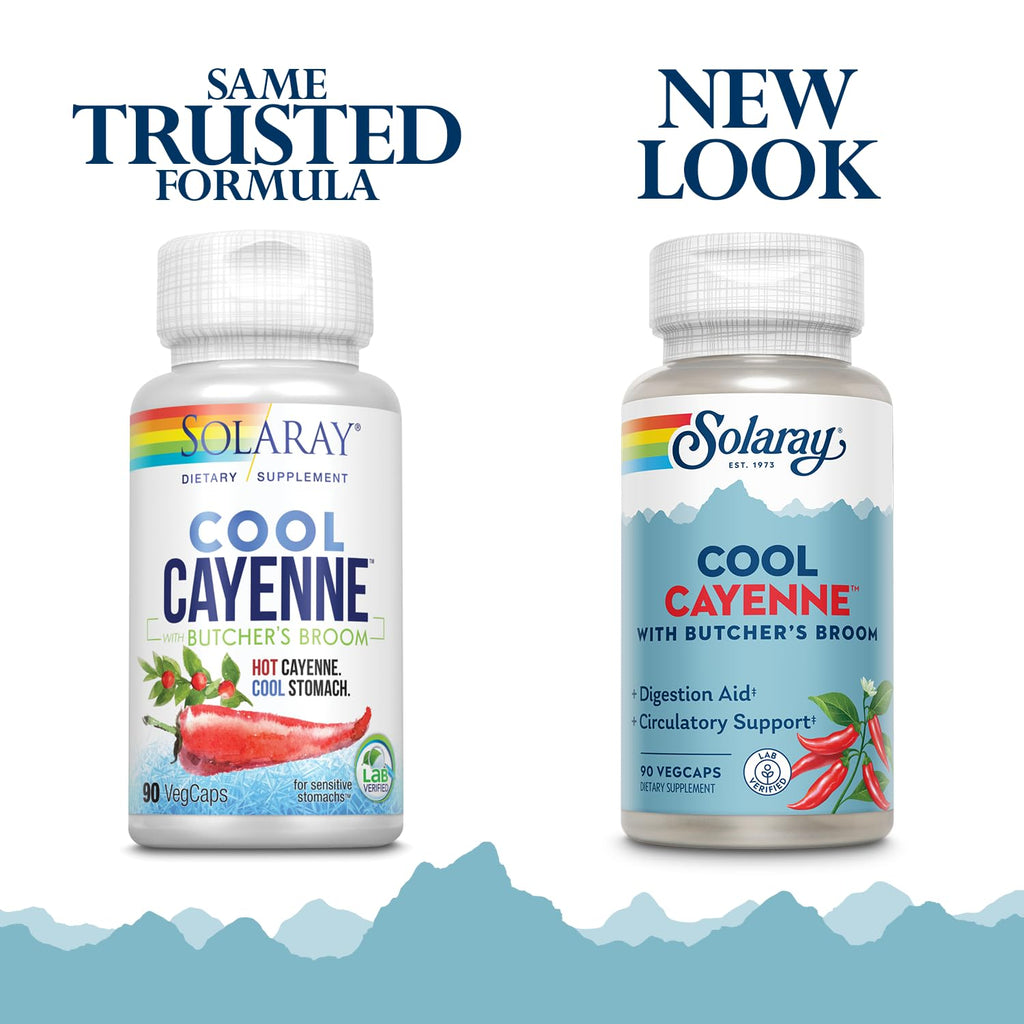 SOLARAY Cool Cayenne Pepper 40,000 HU Circulation Support - 90 Capsules - image 2