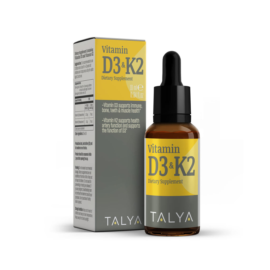 TALYA Vitamin D3 & K2 Liquid Drops - 60 Servings