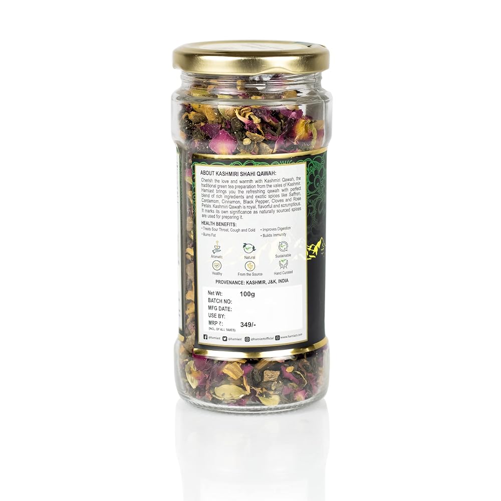 Hamiast Kashmiri Shahi Qawah Green Tea with Saffron - 100g - image 5