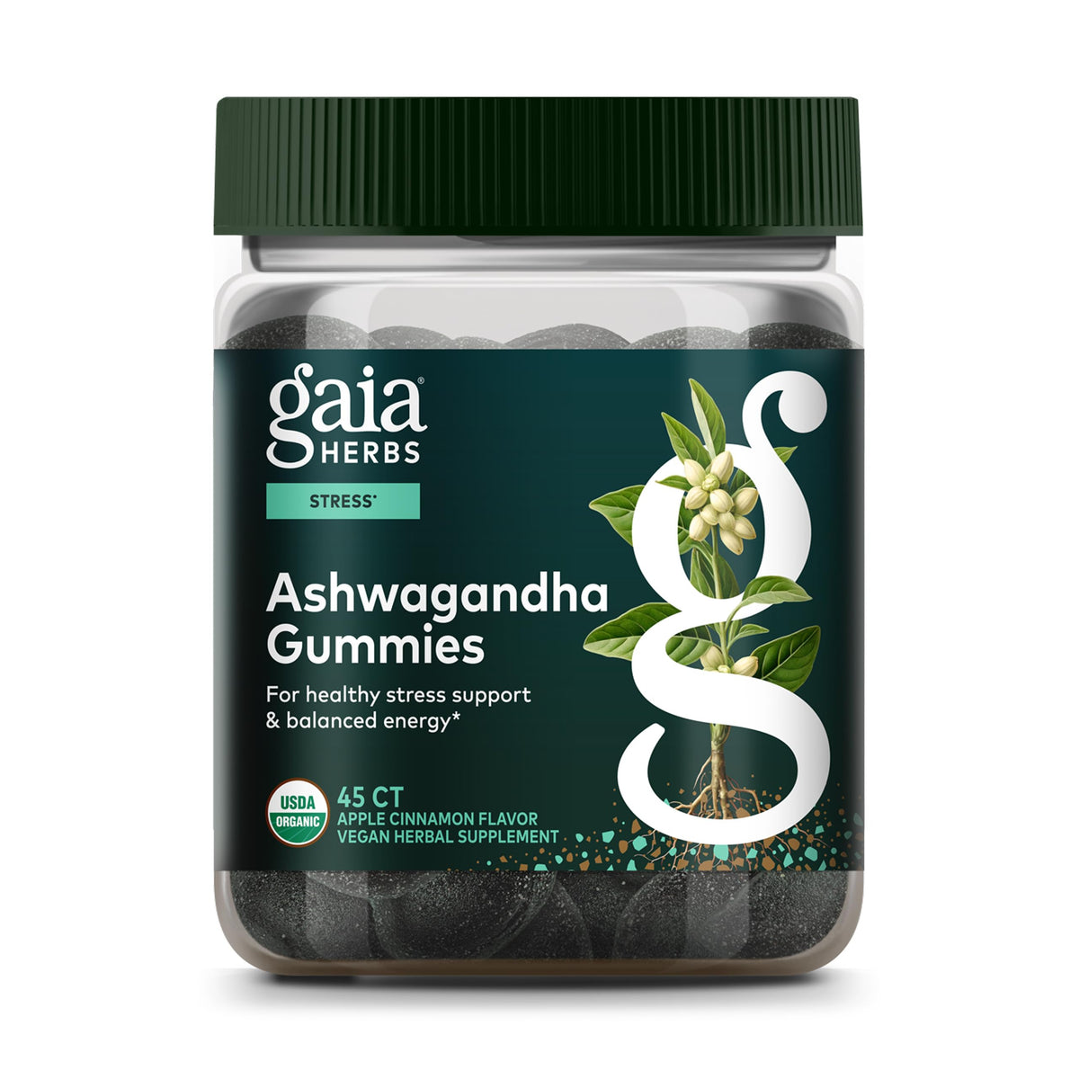Gaia Herbs Organic Ashwagandha Gummies - Stress Support - Supports
