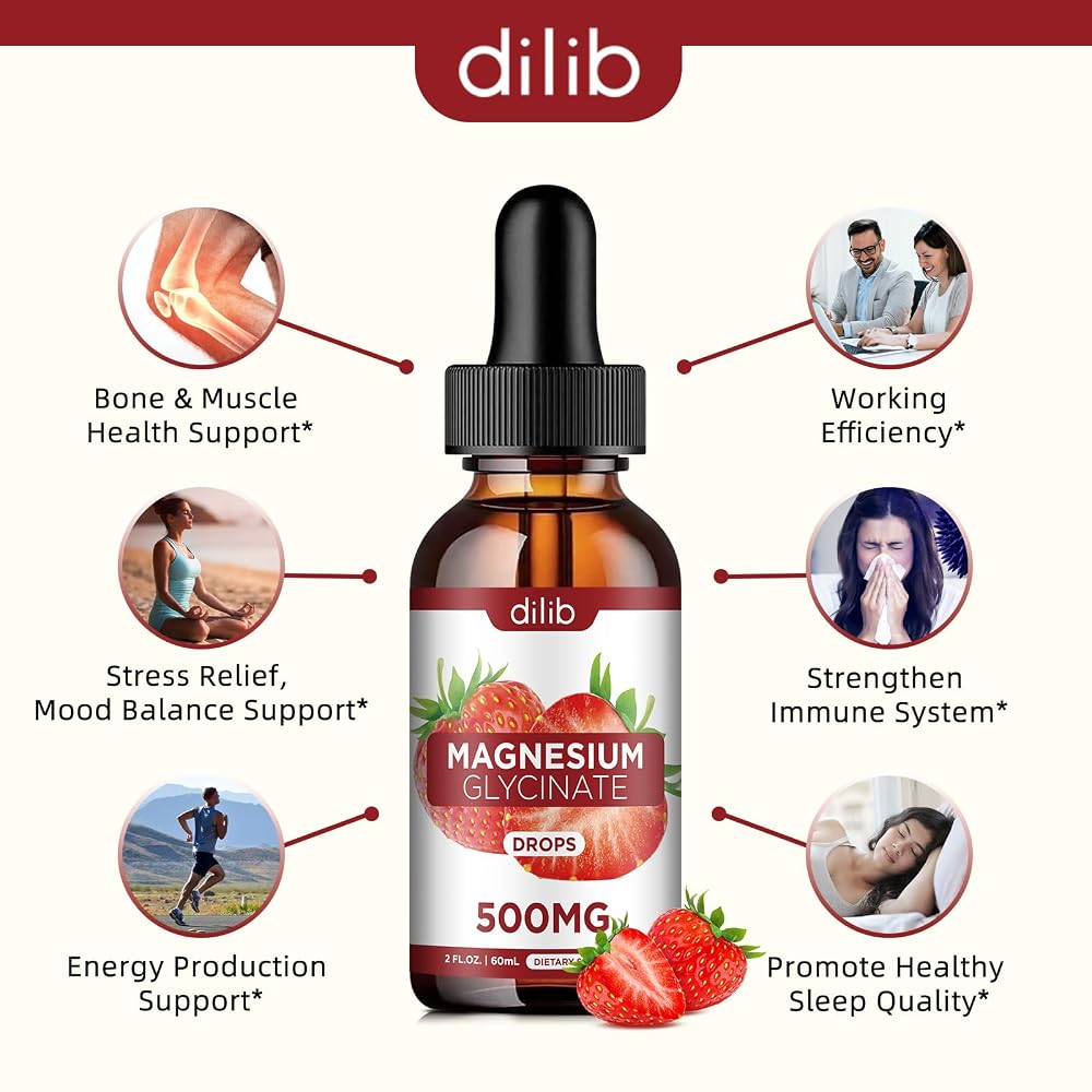 Dilib Magnesium Glycinate Liquid Drops 500mg - 2 Pack - image 3