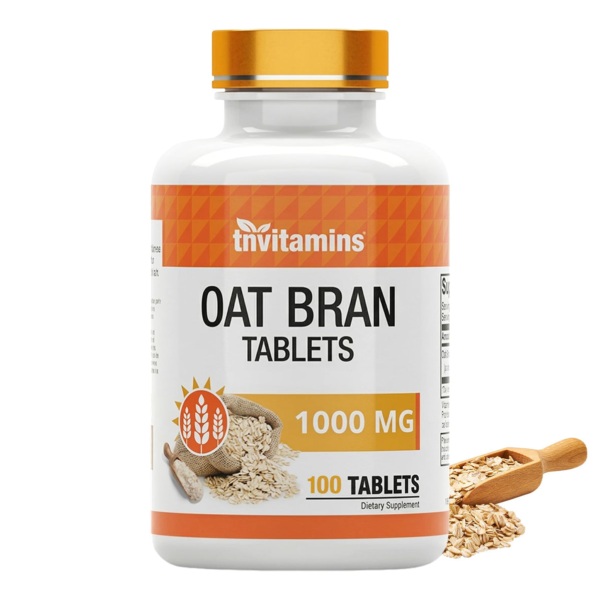 tnvitamins Oat Bran Tablets Digestive Fiber - 100 Tablets