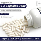 WOW Supplements Magnesium 400 mg Complex - 180 Capsules - image 6